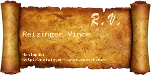 Reizinger Vince névjegykártya